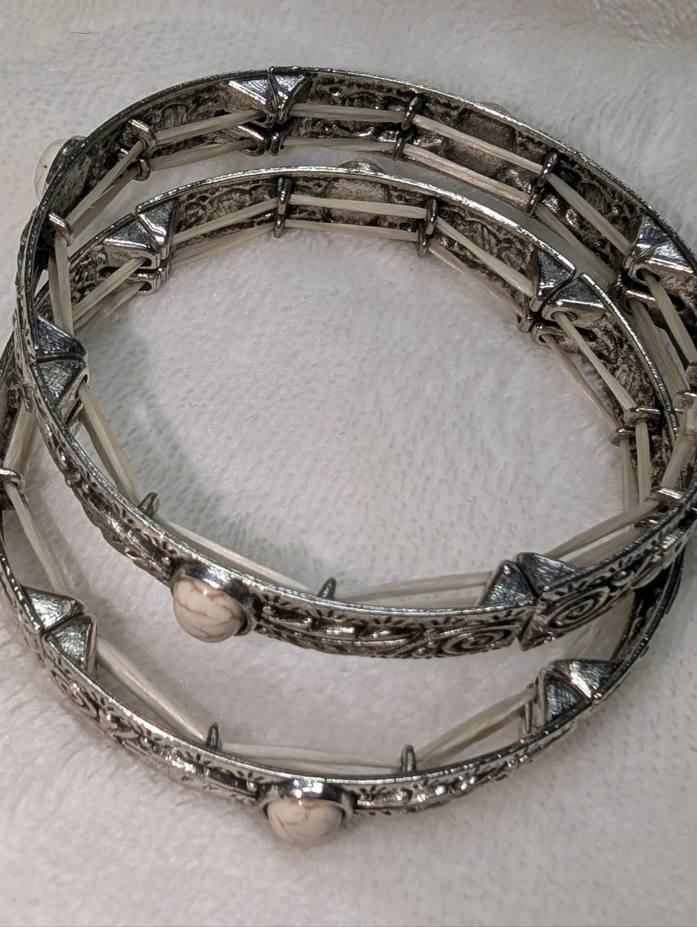 PrimalNeed Boho Western & Vintage Filigree Stretch Bracelet Bundle - Set of 3 - Picture 2 of 4